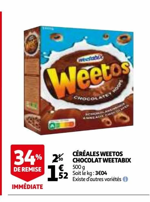 céréales weetos chocolat weetabix