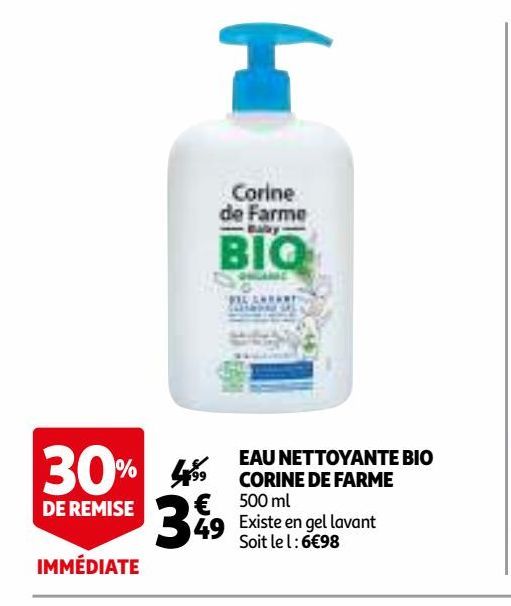 eau nettoyante bio corine de farme