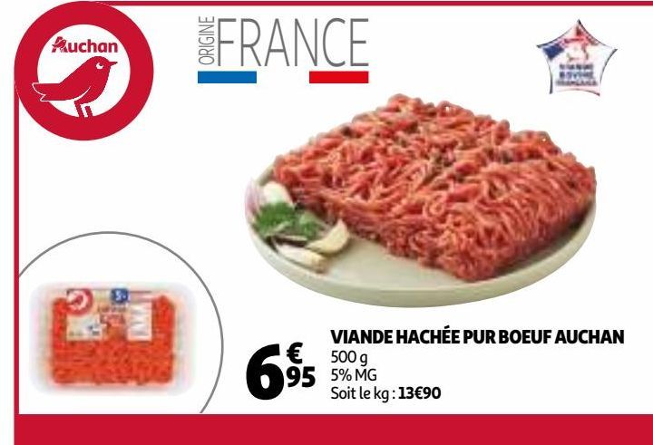 viande hachée pur boeuf Auchan