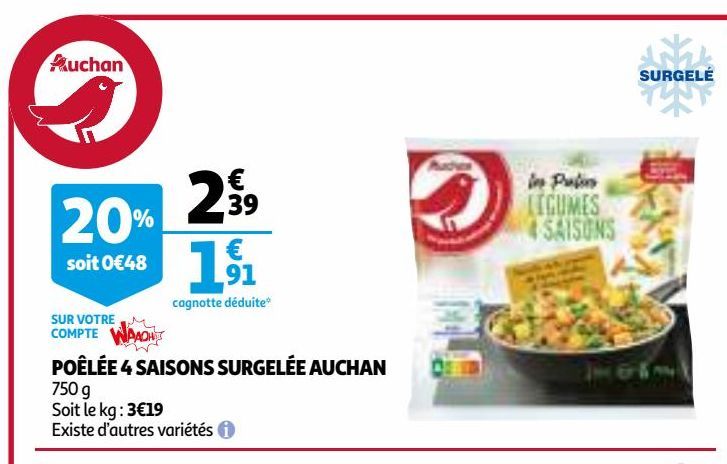Poelee 4 saisons surgelee Auchan