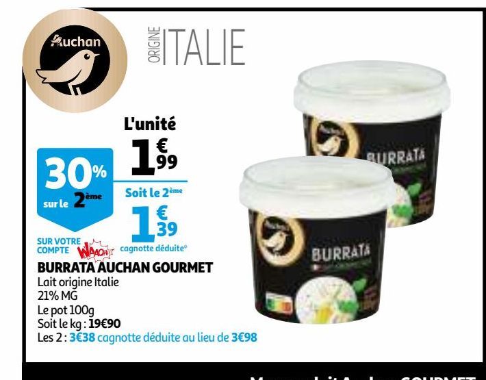 Burrata auchan gourmet