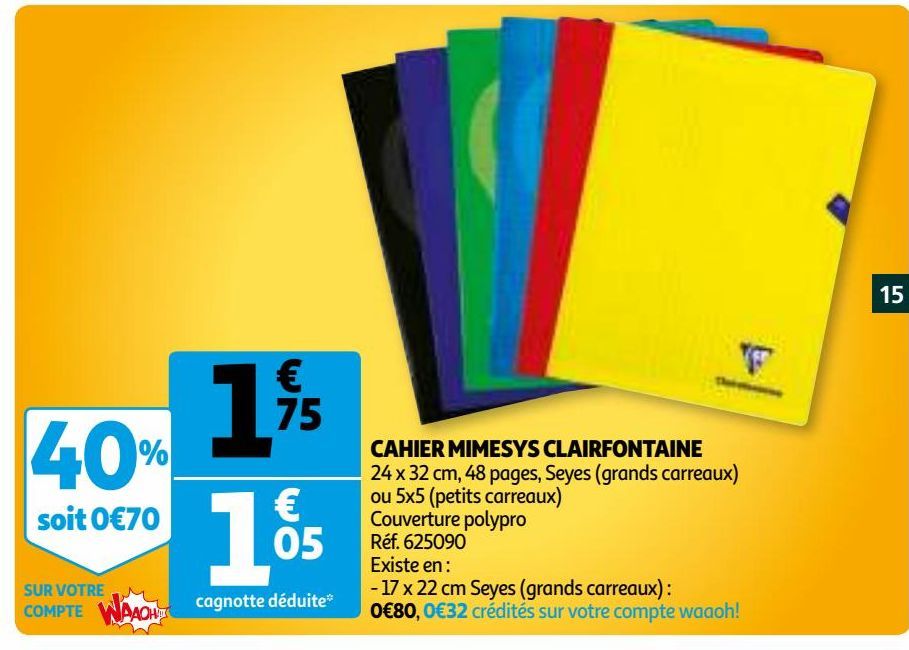 CAHIER MIMESYS CLAIRFONTAINE