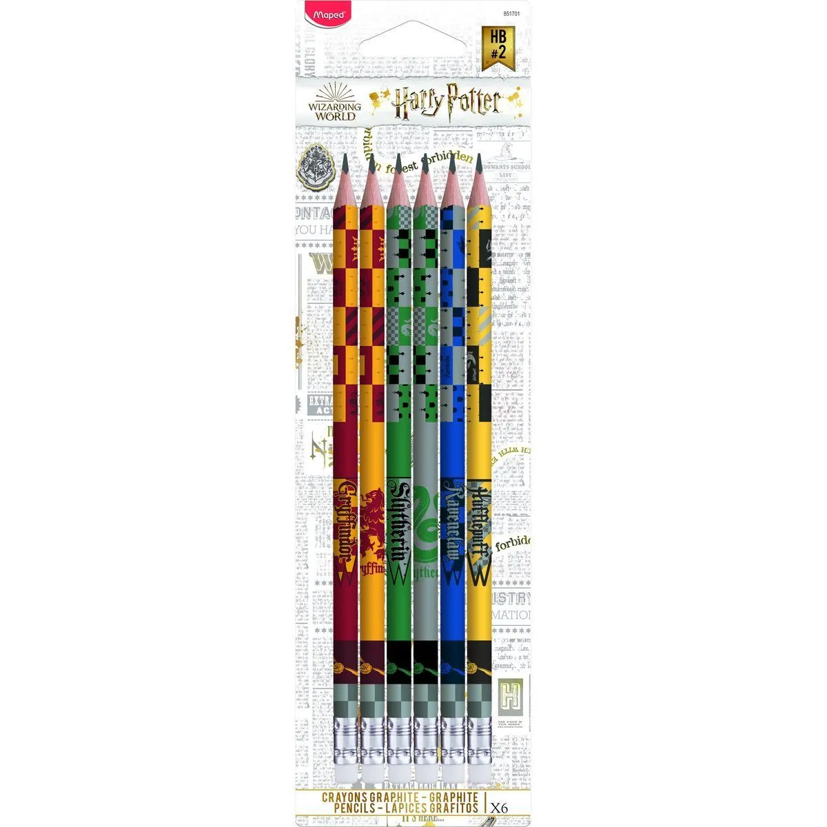 6 crayons graphite harry potter maped