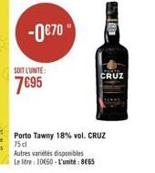 -070  SOIT L'UNITE:  795  CRUZ