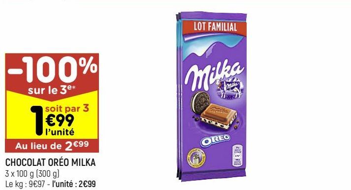 chocolat oréo Milka