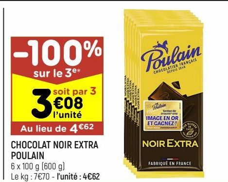 chocolat noir extra Poulain