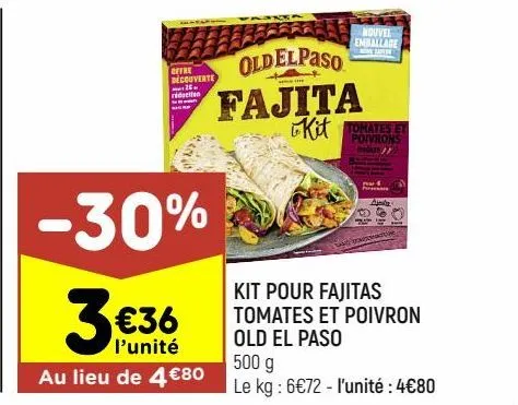 kit pour fajitas tomates et poivron old el paso
