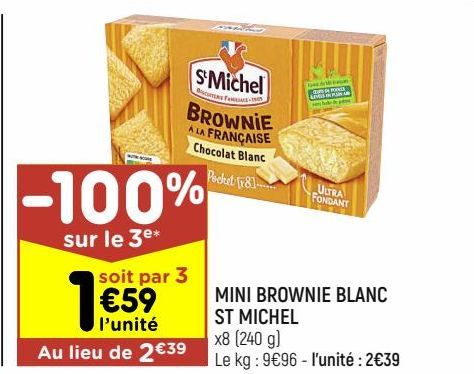 mini brownies blanc St michel