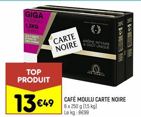 café moulu Carte noire