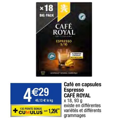 capsules de café Café Royal
