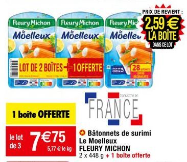 bâtonnets de surimi Fleury Michon