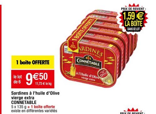 sardines à l'huile Connetable