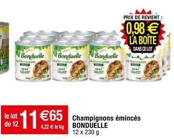 champignons Bonduelle