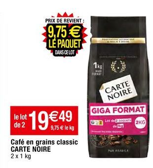 café en grains Carte noire