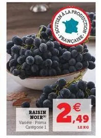 raisin noir variété prima catégorie 1  walios  odu  duction  française    21,49