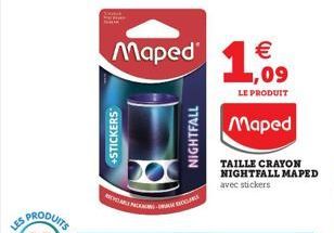 +STICKERS  PACK  Maped 1,09    LE PRODUIT  NIGHTFALL  TAILLE CRAYON NIGHTFALL MAPED avec stickers  Maped