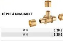 té per à glissement  012  016  3,30   3,35 