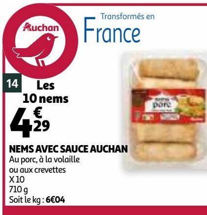 NEMS AVEC SAUCE AUCHAN