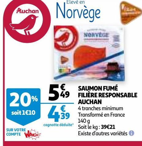 SAUMON FUMÉ FILIÈRE RESPONSABLE AUCHAN