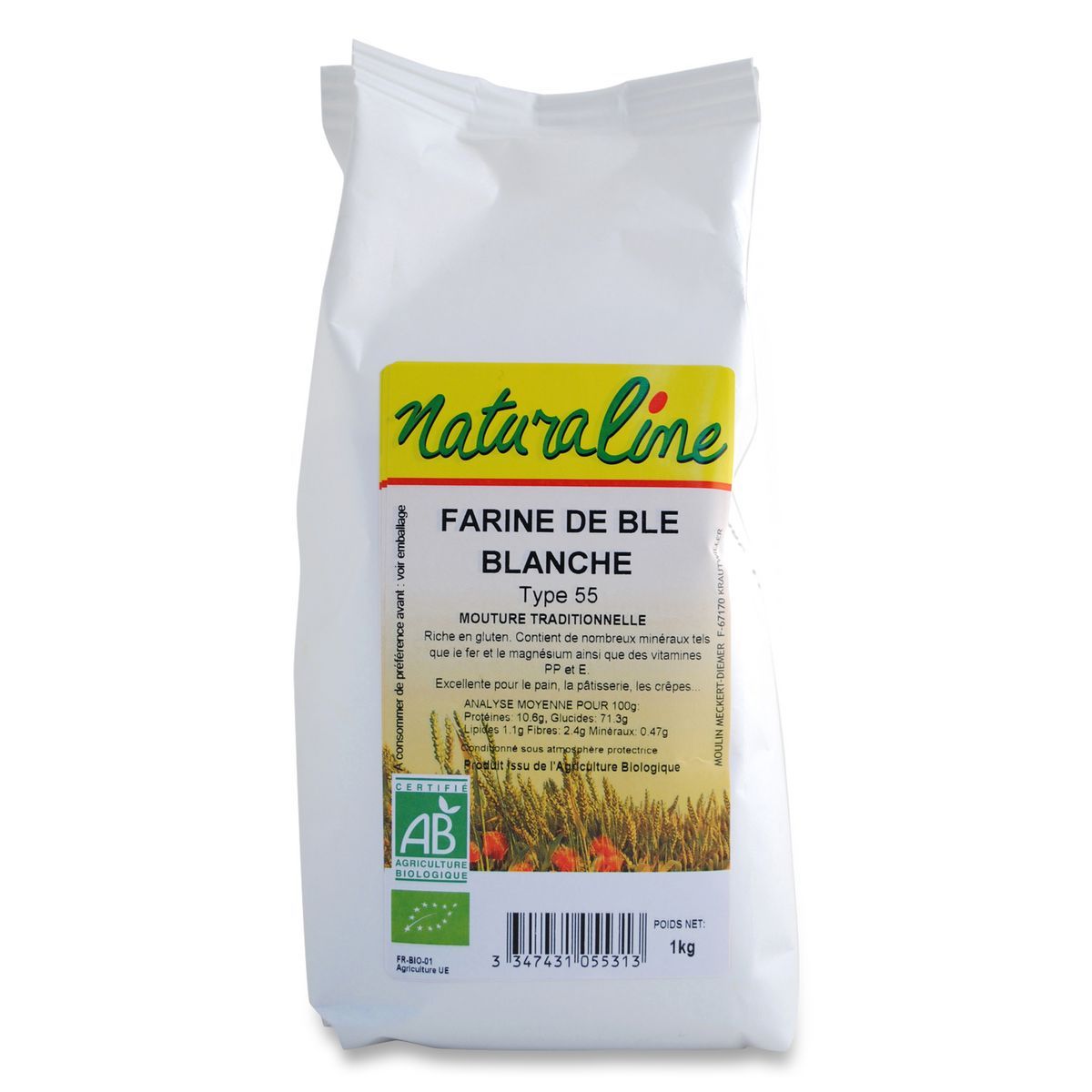 FARINE DE BLÉ POUR PÂTISSERIE TYPE 55 BIO NATURALINE