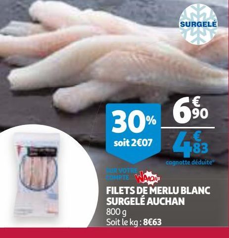 FILETS DE MERLU BLANC SURGELÉ AUCHAN