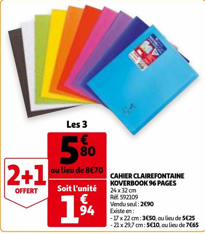 CAHIER CLAIREFONTAINE KOVERBOOK 96 PAGES