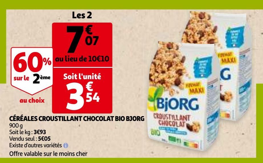 CÉRÉALES CROUSTILLANT CHOCOLAT BIO BJORG