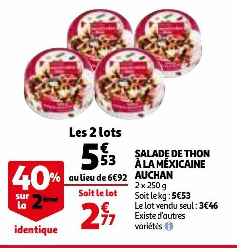 SALADE DE THON À LA MÉXICAINE AUCHAN