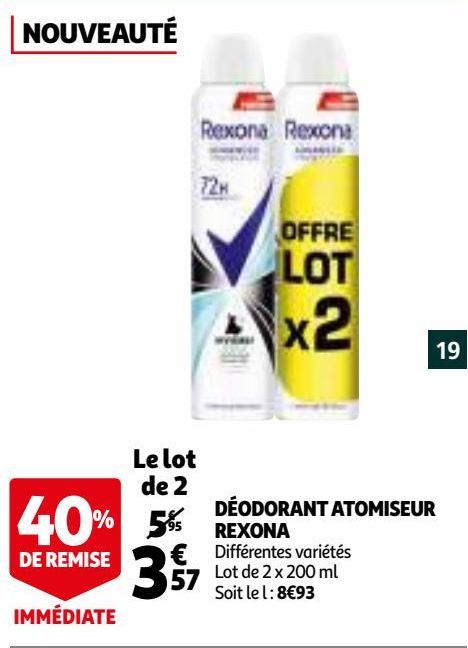 DÉODORANT ATOMISEUR REXONA