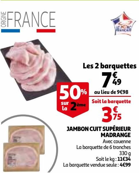 JAMBON CUIT SUPÉRIEUR MADRANGE