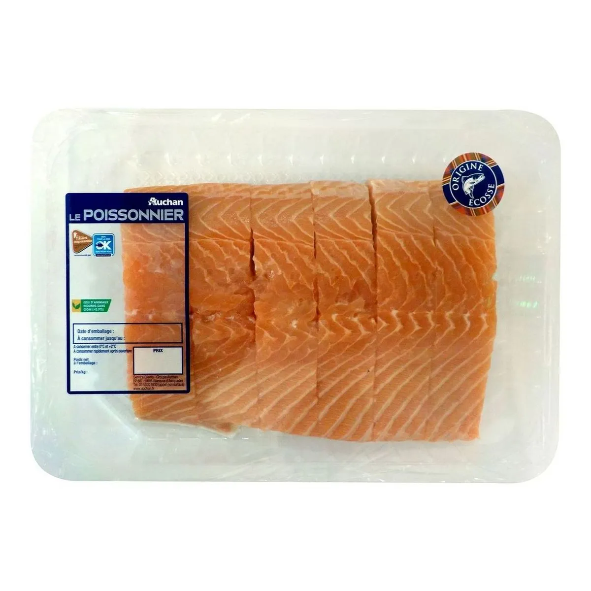 6 pavés de saumon atlantique filiere responsable auchan