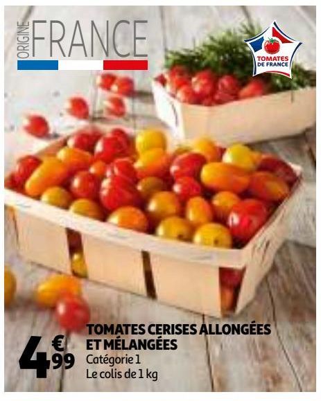 TOMATES CERISES ALLONGÉES ET MÉLANGÉES