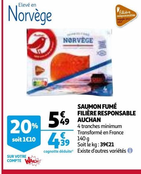 SAUMON FUMÉ FILIÈRE RESPONSABLE AUCHAN