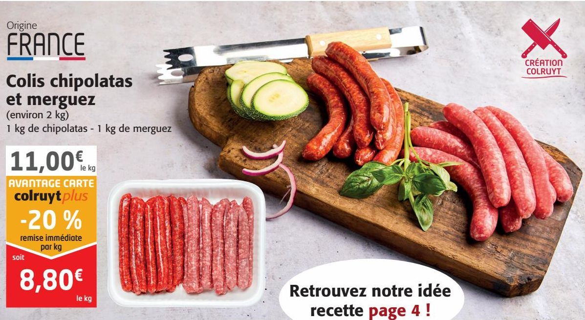 Colis chipolatas et merguez