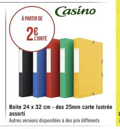 boîtes 24 x 32 cm - dos 25mm carte Lustree assorti