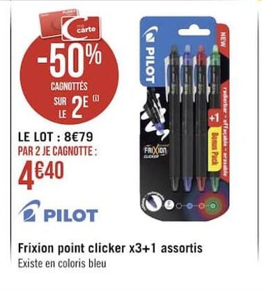 Frixion point clicker x3+1 assortis