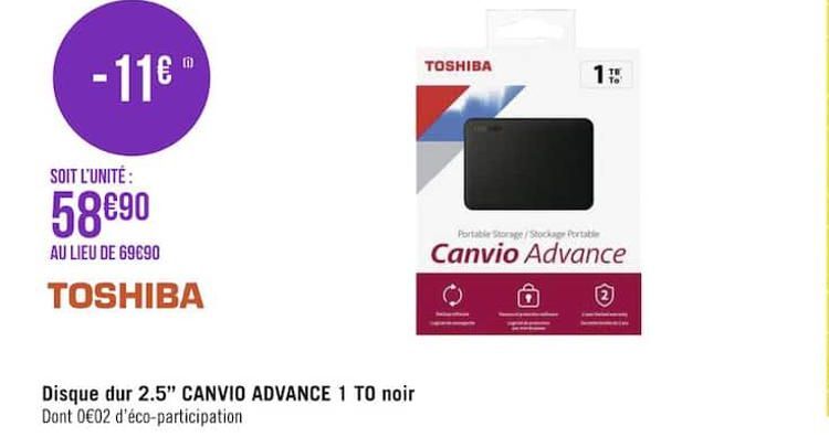 disque dur 2.5" CANVIO ADVANCE 1 TO noir