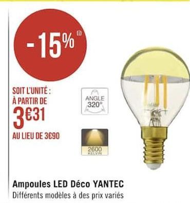 ampoules LED Deco YANTEC