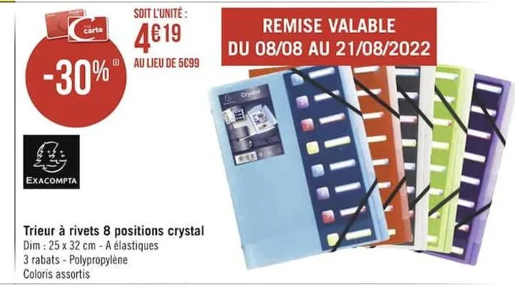 trieur a rivets 8 positions crystal