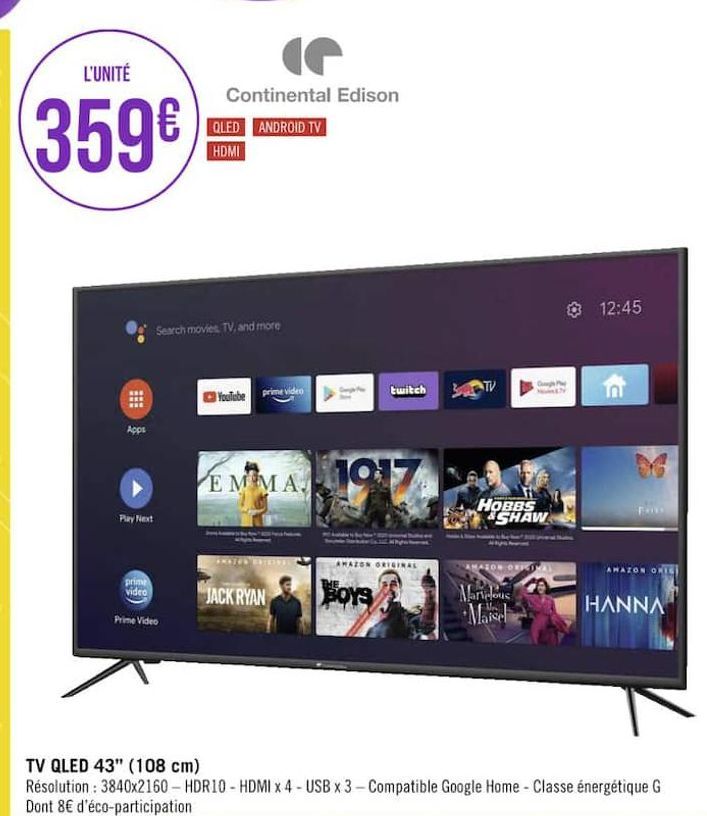 TV QLED 43" (108cm)