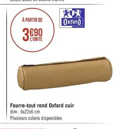Fourre-tout rond Oxford cuir