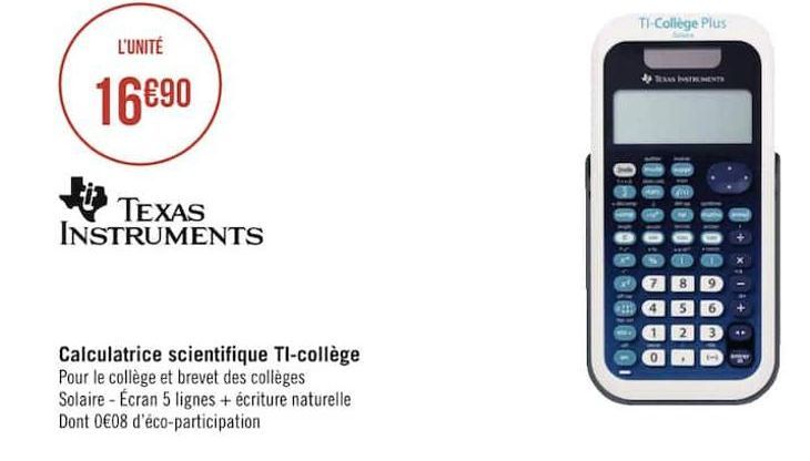 calculatrice scientifiue TI-college