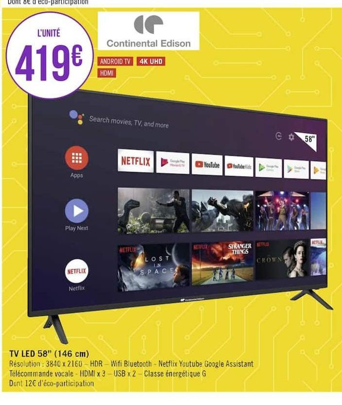 TV LED 58" (146 cm)