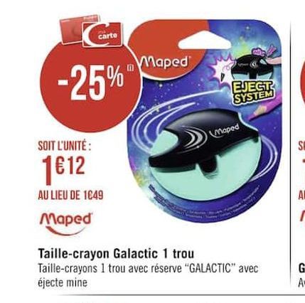 Taille-crayon Galactic 1 trou