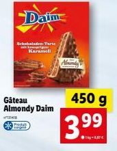 Produt  Daim  Schokoladen-Tore ketg Karamell  Almind  450 g  3.99  ?g-1,37