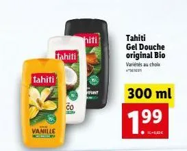 tahiti  vanille  tahiti  8  vifiant  tahiti gel douche original bio variétés au choix  1  300 ml  1.9 199