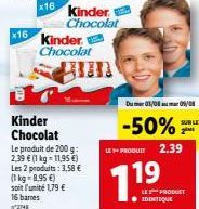 chocolat Kinder