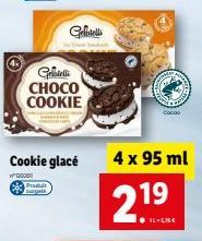 Gelstelli CHOCO COOKIE  Gesells  Cookie glacé  120000  4 x 95 ml  2.19  ? L  Cacao
