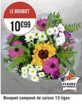 LE BOUQUET  1099  omk  FLEURS, FRANCE  Bouquet composé de saison 13 tiges