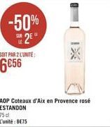 -50% 20  SOIT PAR 2 L'UNITÉ  6656  XI  AOP Coteaux d'Aix en Provence rosé ESTANDON 75cl L'unité: 875